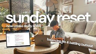  slice of life vlog: sunday reset — productive study, battling burnout, how i make study notes