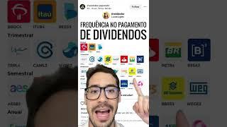 Entenda a frequência do pagamento de dividendos de cada empresa.