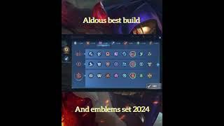 Aldous best build and emblems set 2024 #mlbb #aldous #bestbuild #emblems