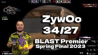 CSGO POV Vitality ZywOo (34/27) vs FaZe (ANUBIS) @ BLAST Premier Spring Final 2023