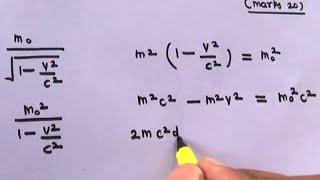 Derivation of Mass Energy Relation E = MC^2 , Einstein's Mass-Energy Equivalence