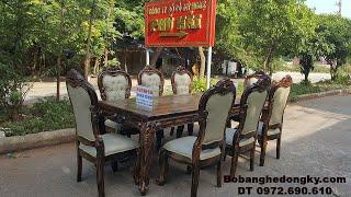  BỘ BÀN ĂN GỖ MUN ĐẸP - Đồ Gỗ Phú Hải Đồng Kỵ Sản Xuất