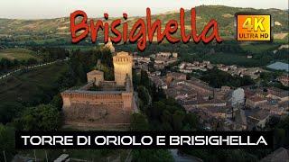 Brisighella, Torre di Oriolo e Torre dell'orologio . Cinematic Drone Film 4K