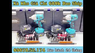 Xả Kho Máy Siết Bulong Makita Không Chổi Than 199v Tặng 30 Phụ Kiện, Siết Ốc, Đa Năng, Bề Bỉ