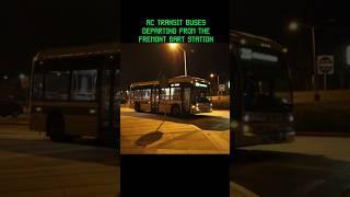 AC Transit Buses Departing From The Fremont BART Station