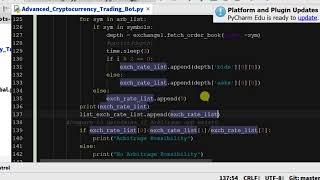 Visualizing Arbitrage Data 1 - Arbitrage Cryptocurrency Bot in Python  - Code  - Ch 5.23