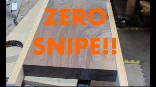 Zero Snipe!  Simple trick to eliminate planer snipe on valuable walnut!