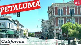 Petaluma California | Dash Cam | Driving Downtown | USA