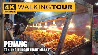 Tanjung Bungah Night Market Walking Tour in Penang, Malaysia (4K 60fps)