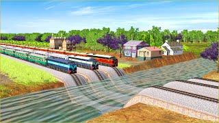 Trains vs Deep Water #1 | Trainz Simulator 2019 | indianfuntrain