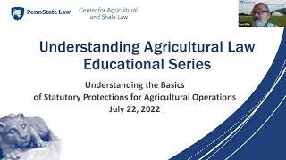 Understanding the Basics of Statutory Protections for Agricultural Operations