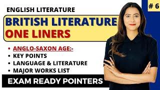 British Literature Important One-Liners : Anglo-Saxon Age | UGC NET English | Sunaina Jethani