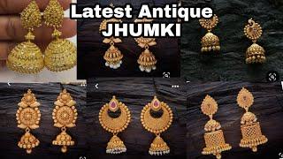 Latest Antique Gold Jhumki design s With Weight