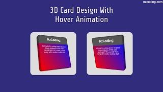 3D Card Design with Hover Animation | Html & Css | NzCoding