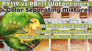 How to MIX Daniel Smith Primatek Mineral Watercolors Serpentine Green Apatite Diopside Jadeite PBr11