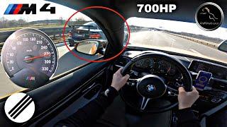 BMW M4 F82 INFINITAS STAGE4 700HP 880NM TEST DRIVE ON GERMAN AUTOBAHN