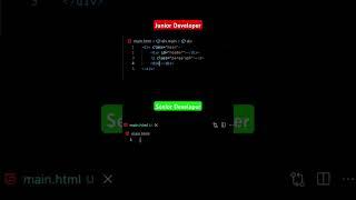 Junior vs Senior Frontend developer  programming JavaScript  html css coding #shorts #coding
