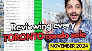 Reviewing Every Toronto Condo Sale November 2024 - TORONTO CONDO PRICES!