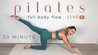 30-Minute Live Full-Body Pilates Workout | Day 1 of 3-Week Challenge (No Equipment)