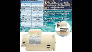 Energy Efficient 1HP Pool Pump Motor 355010S Replacement Part for WhisperFlo Pool Pumps