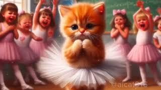 The bullied sad kitten who loved dancing becomes a star  #kitten dancing#viralvideo