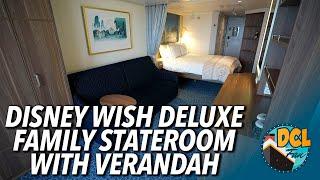 Disney Wish Deluxe Family Oceanview Stateroom with Verandah Overview