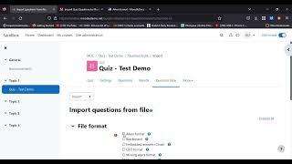 Moodle 4 - Importing questions into the question bank.