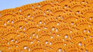 Easy Crochet Stitch For Blankets Scarfs - Botanical Shells