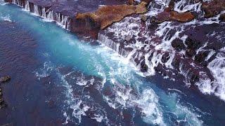 Iceland aerial video waterfalls and Geysir ring road trip