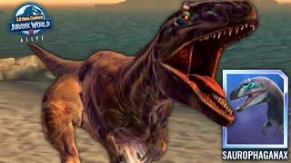 SAUROPHAGANAX Omega Level 30- FIRST LOOK! Jurassic World Alive beta