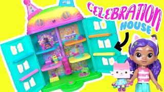 Gabby's Dollhouse Celebration House Build with Gabby, Pandy, Catrat, Mercat, DJ Catnip Dolls