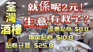 「四處發掘 飲茶優惠」 就係呢2元！生意有救了？荃灣 酒樓 優惠點心$8.8  $10.8  香港美食