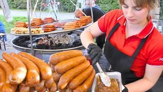 Top Street Foods in Milan, Italy. Sausages, Ribs, Asado, Fish and more Food