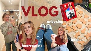 haarroutine, opruimen, bakken, verlanglijstje en leuke unboxing! (vlog) | bookmas dag 14