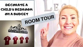 AMAZING TRANSFORMATION ON A BUDGET | ROOM TOUR | DECORATING MY KIDS BEDROOM | FOOTBALL THEME