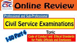 Civil Service Exam Reviewer Part 4 | Code of Conduct and Ethical Standards CSE online Reviewer 2024