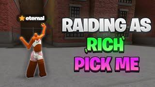 ⭐Raiding as RICH PICK ME in Da Hood!⭐