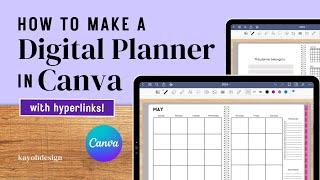 How To Make A Digital Planner with Hyperlinks in Canva (Landscape Orientation) || kayohdesign