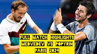 MEDVEDEV vs POPYRIN HIGHLIGHTS PARIS 2024