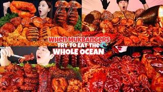 Mukbangers Take on the SEAFOOD CHALLENGE of a Lifetime-Eating the Entire Ocean!#asmr, #mukbang