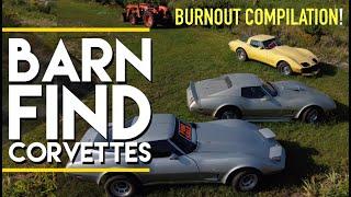 Unbelievable Barn Find Corvettes! Rare C3 Gems Unearthed with Epic Burnout Compilation