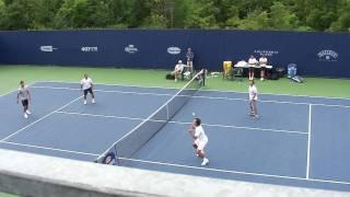 Nadal and Djokovic playing Soccer Tennis