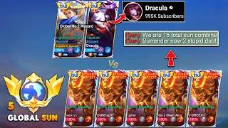 YUZUKE + DRACULA vs 5 GLOBAL SUN Trashtalker | 2 Alucard God Vs 15x Sun Combine (Who Win?)