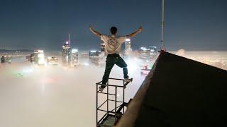 Climbing a 750ft. Crane in Fog (Los Angeles) (RAW)