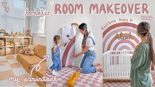 BEDROOM MAKEOVER with my 2 YEAR OLD assistant *she's so bossy*