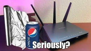 DIY Router Booster, Dose It Even Help? Aluminum foil + Soda Can