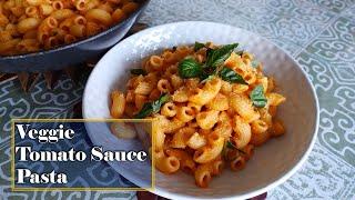 Veggie Tomato Sauce Pasta |Tomato Sauce with lots of veggies |Family Favorite