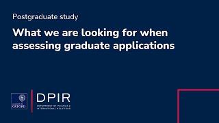 What we are looking for when assessing graduate applications (postgraduate study)