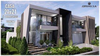 Modern House Design with 5 Bedrooms Family Home | 21x21m 2 Storey | Jorman HomeDesigns