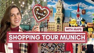 Munich SHOPPING Tour with MAPS  | Best popular Places + cool Souvenirs 